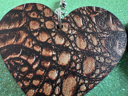 Faux Crocodile Skin Earrings: Laser Cut Acrylic Alligators, Reptile, Animals, Scales, Animal Print, Crocodiles, Best Gifts for Her/Him/Them