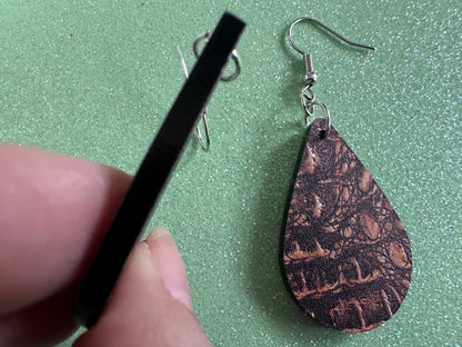 Faux Crocodile Skin Earrings: Laser Cut Acrylic Alligators, Reptile, Animals, Scales, Animal Print, Crocodiles, Best Gifts for Her/Him/Them