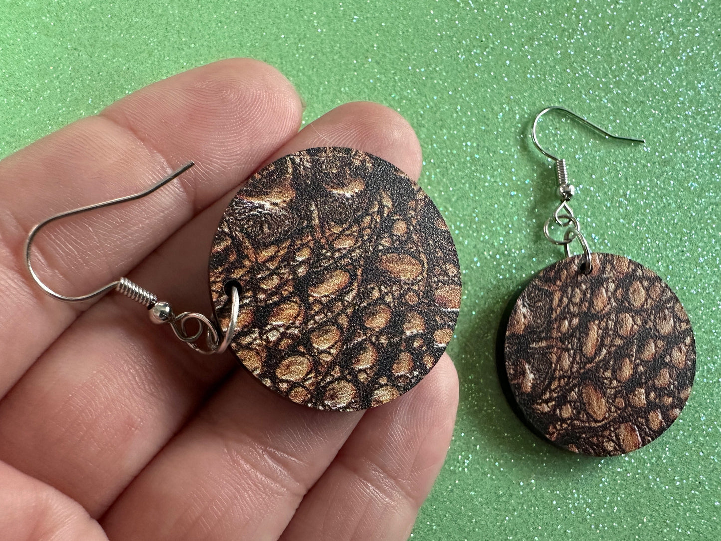 Faux Crocodile Skin Earrings: Laser Cut Acrylic Alligators, Reptile, Animals, Scales, Animal Print, Crocodiles, Best Gifts for Her/Him/Them
