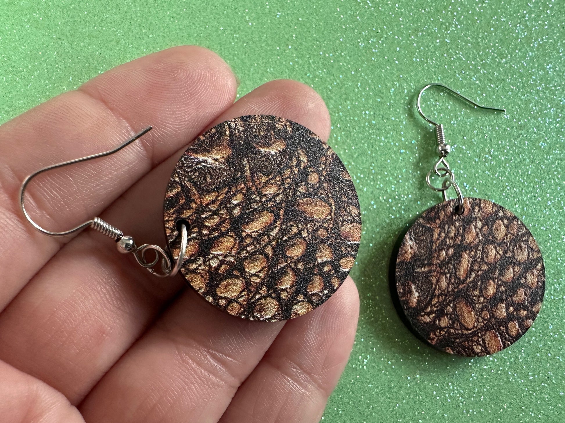 Faux Crocodile Skin Earrings: Laser Cut Acrylic Alligators, Reptile, Animals, Scales, Animal Print, Crocodiles, Best Gifts for Her/Him/Them