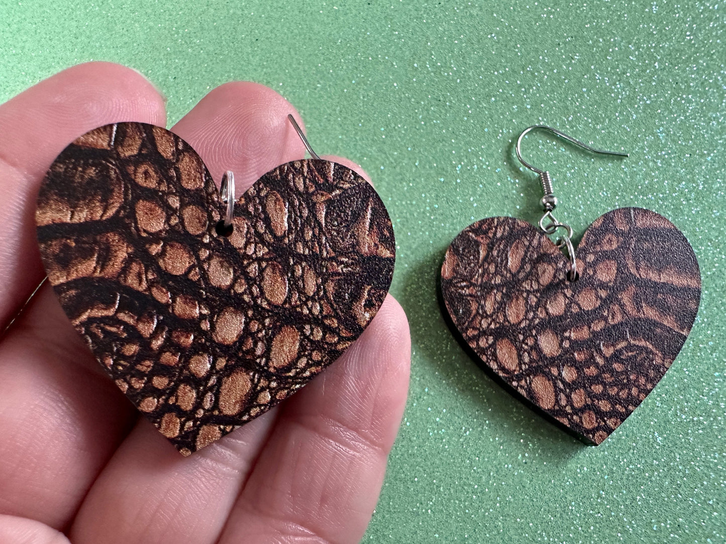 Faux Crocodile Skin Earrings: Laser Cut Acrylic Alligators, Reptile, Animals, Scales, Animal Print, Crocodiles, Best Gifts for Her/Him/Them