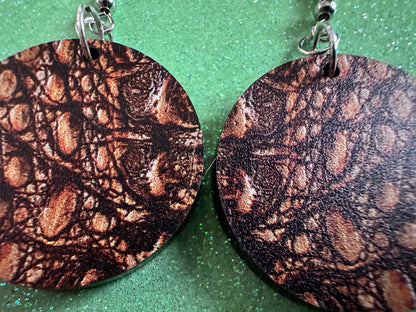 Faux Crocodile Skin Earrings: Laser Cut Acrylic Alligators, Reptile, Animals, Scales, Animal Print, Crocodiles, Best Gifts for Her/Him/Them