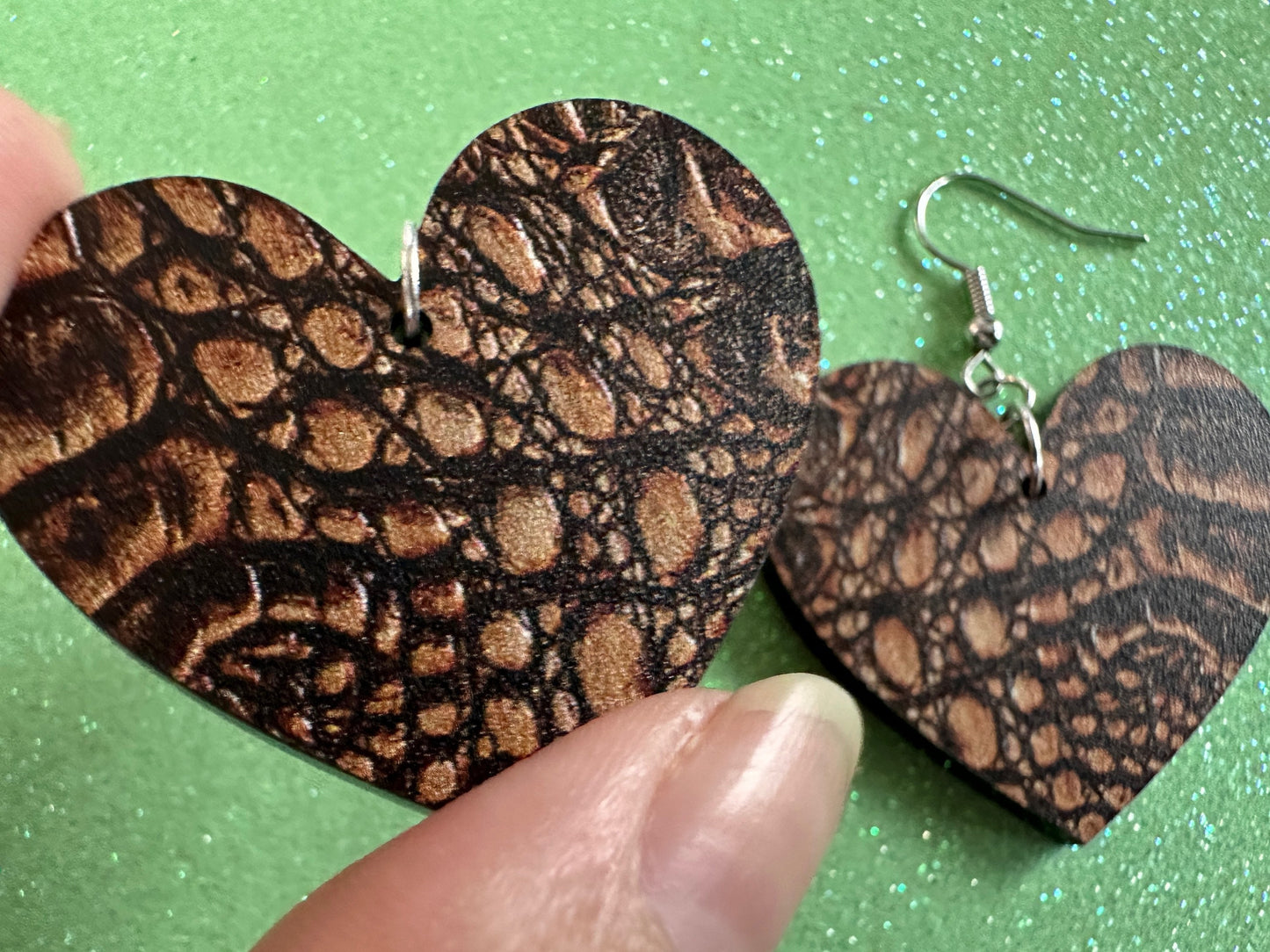 Faux Crocodile Skin Earrings: Laser Cut Acrylic Alligators, Reptile, Animals, Scales, Animal Print, Crocodiles, Best Gifts for Her/Him/Them