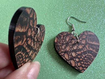 Faux Crocodile Skin Earrings: Laser Cut Acrylic Alligators, Reptile, Animals, Scales, Animal Print, Crocodiles, Best Gifts for Her/Him/Them