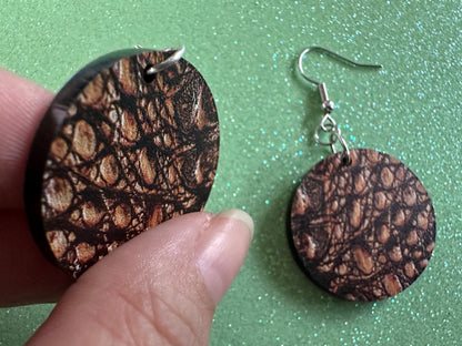 Faux Crocodile Skin Earrings: Laser Cut Acrylic Alligators, Reptile, Animals, Scales, Animal Print, Crocodiles, Best Gifts for Her/Him/Them