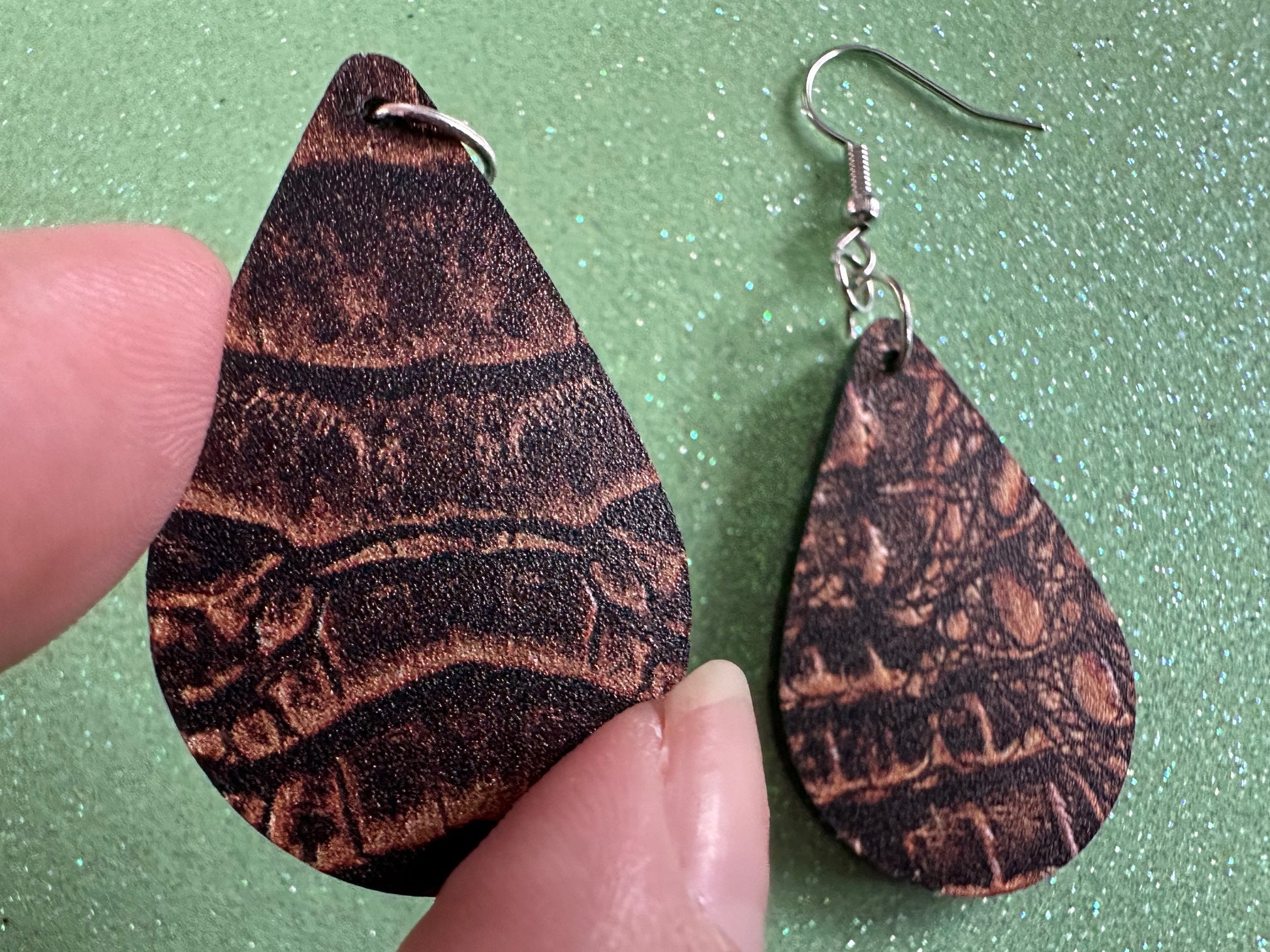 Faux Crocodile Skin Earrings: Laser Cut Acrylic Alligators, Reptile, Animals, Scales, Animal Print, Crocodiles, Best Gifts for Her/Him/Them
