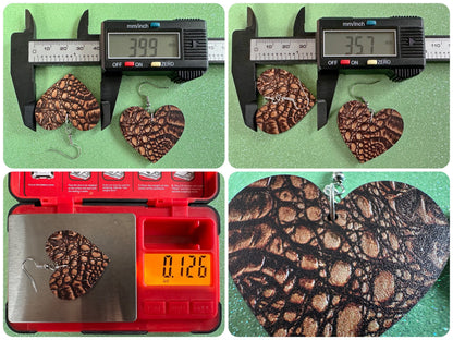 Faux Crocodile Skin Earrings: Laser Cut Acrylic Alligators, Reptile, Animals, Scales, Animal Print, Crocodiles, Best Gifts for Her/Him/Them