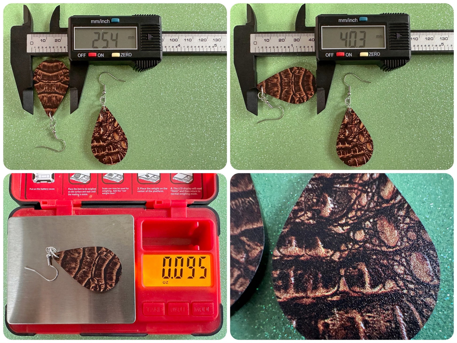 Faux Crocodile Skin Earrings: Laser Cut Acrylic Alligators, Reptile, Animals, Scales, Animal Print, Crocodiles, Best Gifts for Her/Him/Them
