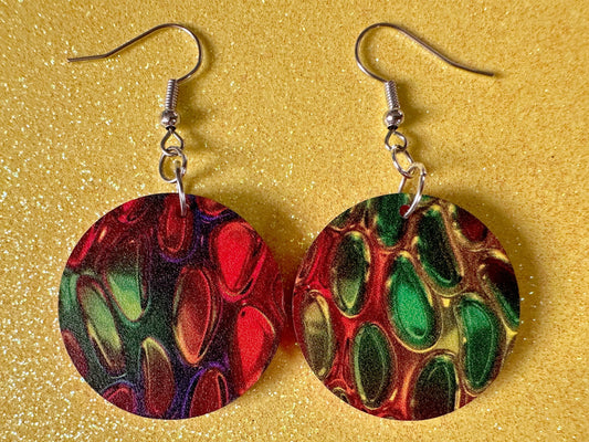 Faux Snake Skin Earrings: Laser Cut Acrylic Snake Skin, Reptile, Rainbow, Halloween, Fashion, Snake Scales, Boa, Best Gifts for Her/Him/Them