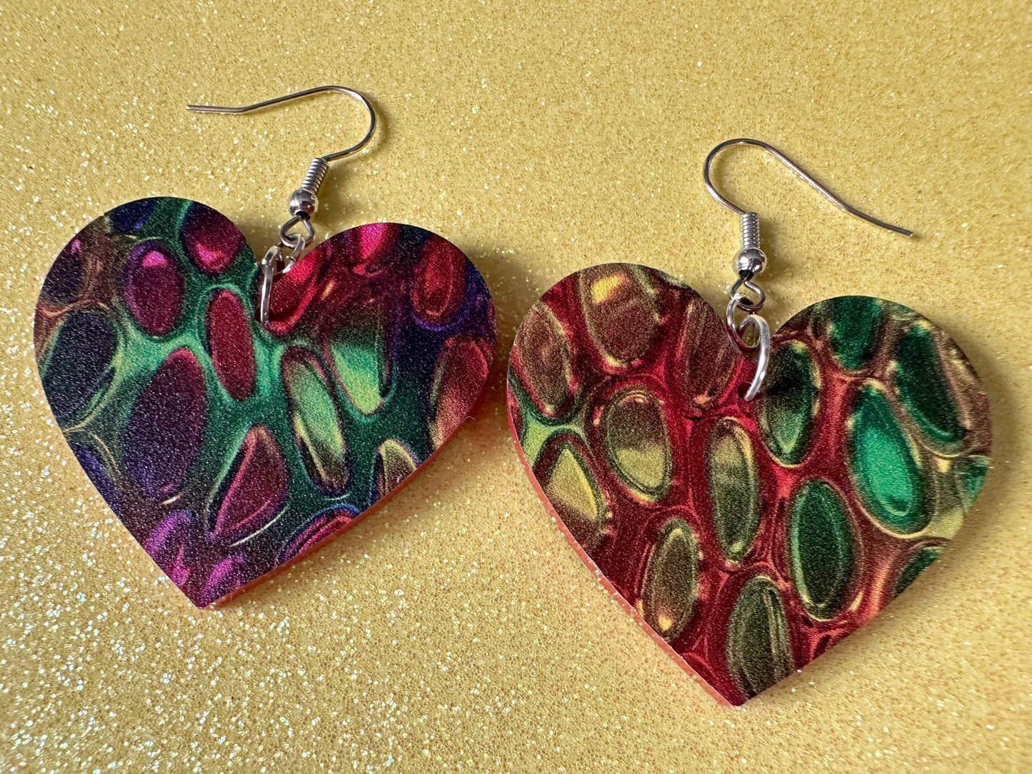 Faux Snake Skin Earrings: Laser Cut Acrylic Snake Skin, Reptile, Rainbow, Halloween, Fashion, Snake Scales, Boa, Best Gifts for Her/Him/Them
