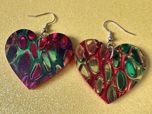 Faux Snake Skin Earrings: Laser Cut Acrylic Snake Skin, Reptile, Rainbow, Halloween, Fashion, Snake Scales, Boa, Best Gifts for Her/Him/Them