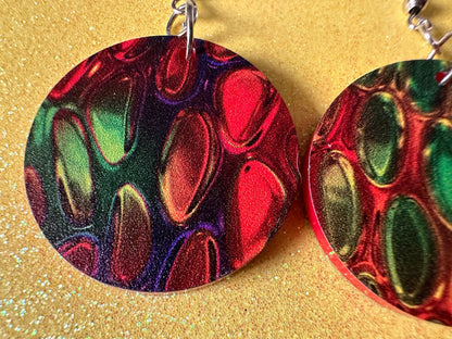 Faux Snake Skin Earrings: Laser Cut Acrylic Snake Skin, Reptile, Rainbow, Halloween, Fashion, Snake Scales, Boa, Best Gifts for Her/Him/Them