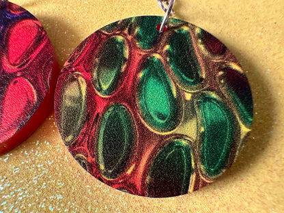 Faux Snake Skin Earrings: Laser Cut Acrylic Snake Skin, Reptile, Rainbow, Halloween, Fashion, Snake Scales, Boa, Best Gifts for Her/Him/Them