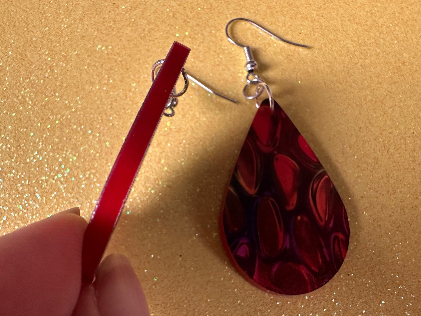 Faux Snake Skin Earrings: Laser Cut Acrylic Snake Skin, Reptile, Rainbow, Halloween, Fashion, Snake Scales, Boa, Best Gifts for Her/Him/Them