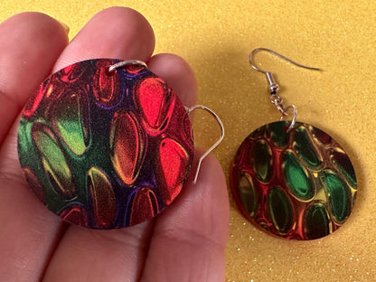 Faux Snake Skin Earrings: Laser Cut Acrylic Snake Skin, Reptile, Rainbow, Halloween, Fashion, Snake Scales, Boa, Best Gifts for Her/Him/Them