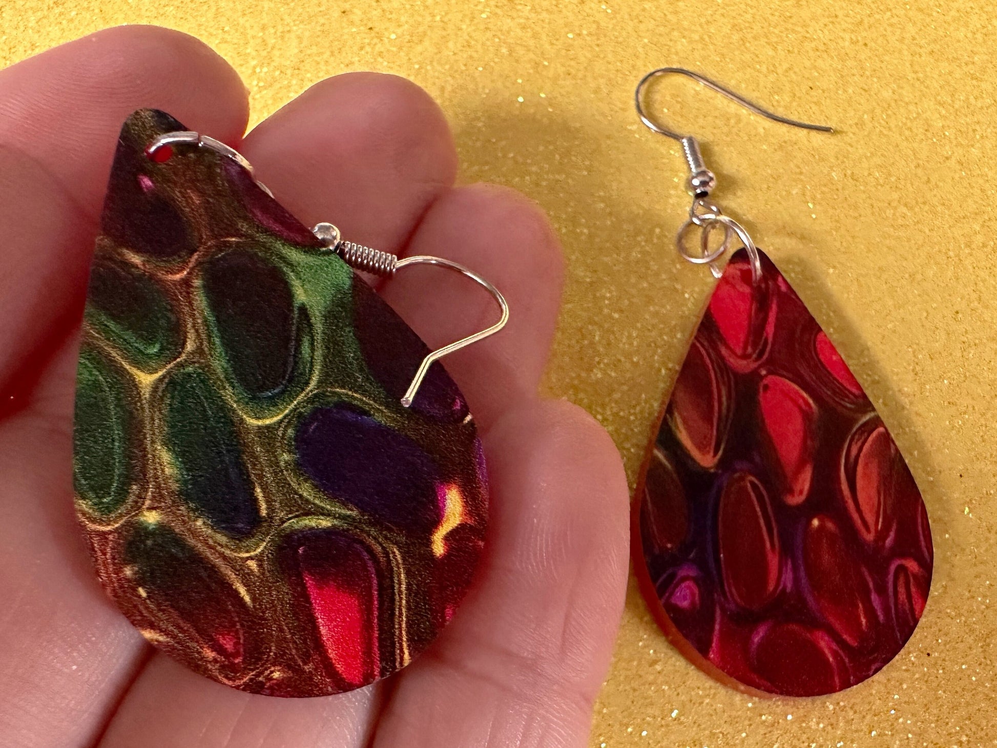 Faux Snake Skin Earrings: Laser Cut Acrylic Snake Skin, Reptile, Rainbow, Halloween, Fashion, Snake Scales, Boa, Best Gifts for Her/Him/Them