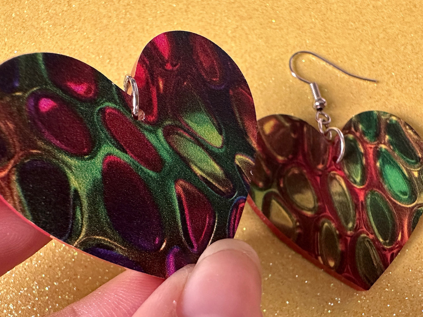 Faux Snake Skin Earrings: Laser Cut Acrylic Snake Skin, Reptile, Rainbow, Halloween, Fashion, Snake Scales, Boa, Best Gifts for Her/Him/Them