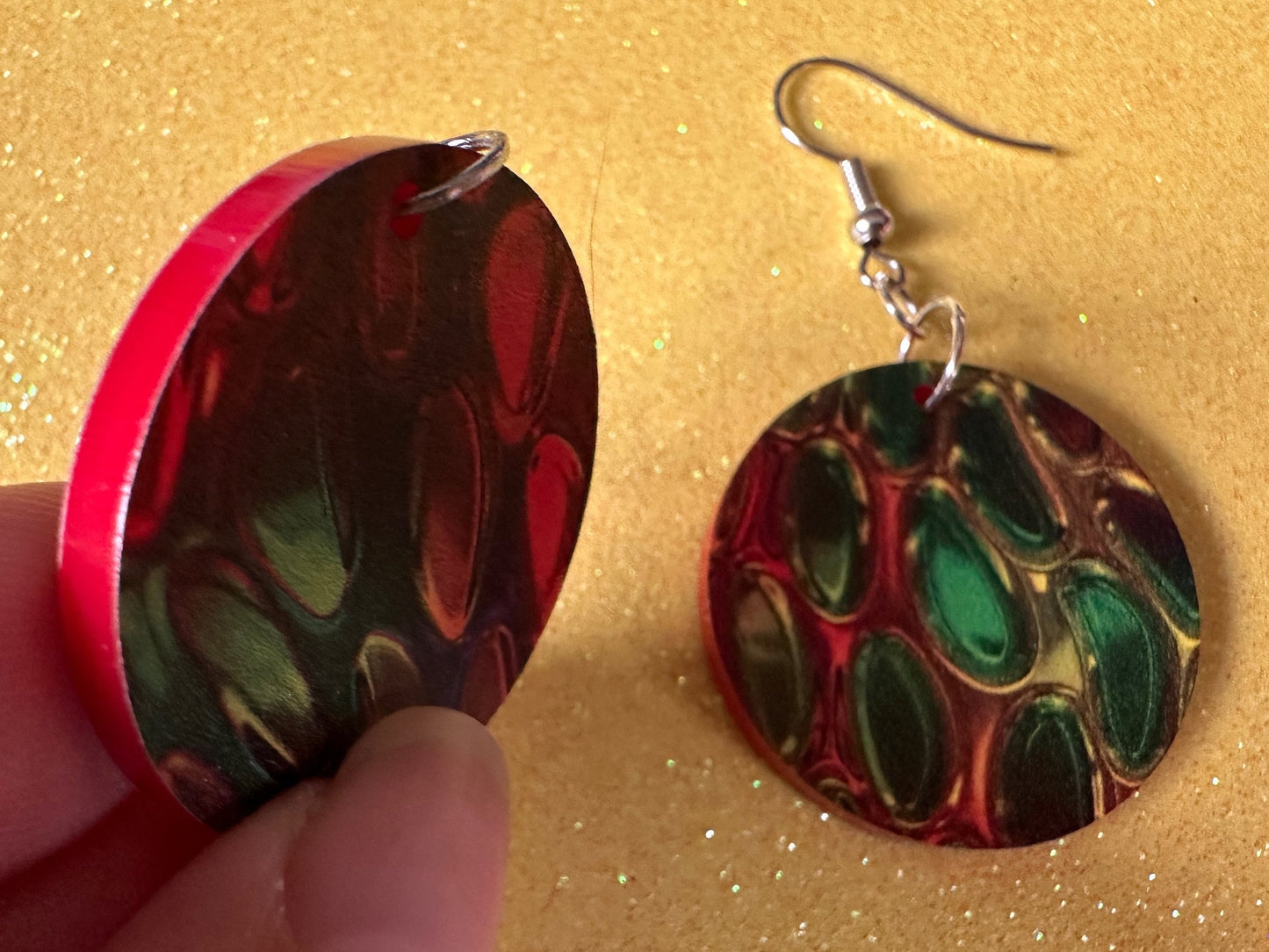 Faux Snake Skin Earrings: Laser Cut Acrylic Snake Skin, Reptile, Rainbow, Halloween, Fashion, Snake Scales, Boa, Best Gifts for Her/Him/Them