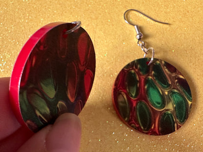 Faux Snake Skin Earrings: Laser Cut Acrylic Snake Skin, Reptile, Rainbow, Halloween, Fashion, Snake Scales, Boa, Best Gifts for Her/Him/Them
