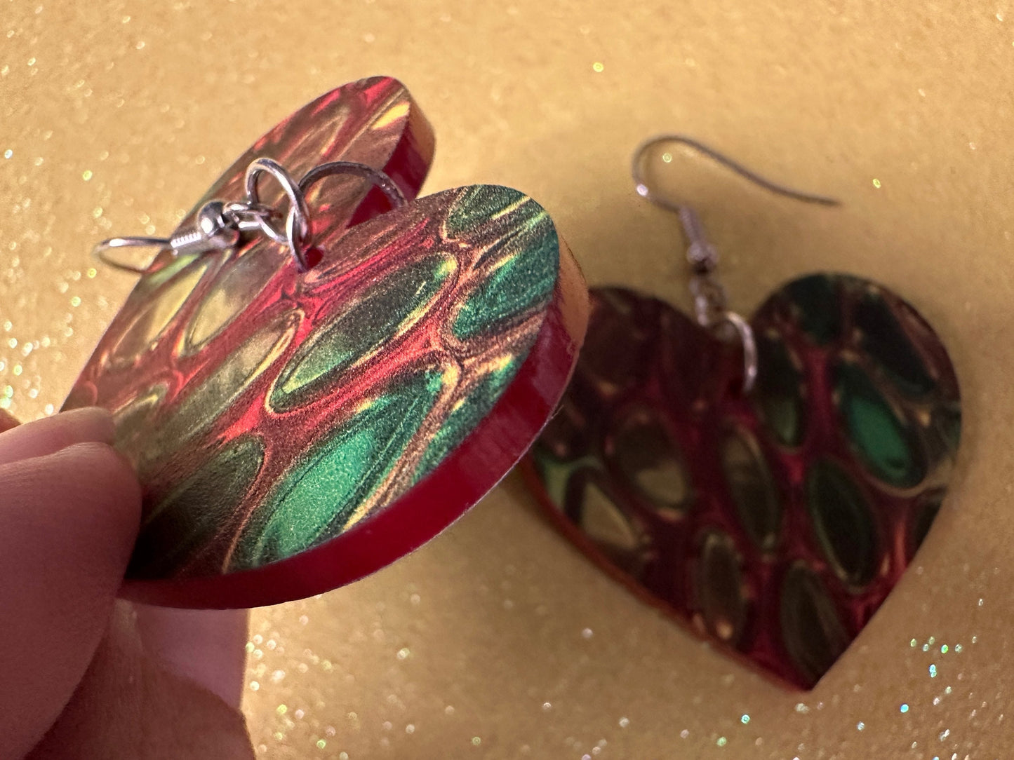 Faux Snake Skin Earrings: Laser Cut Acrylic Snake Skin, Reptile, Rainbow, Halloween, Fashion, Snake Scales, Boa, Best Gifts for Her/Him/Them