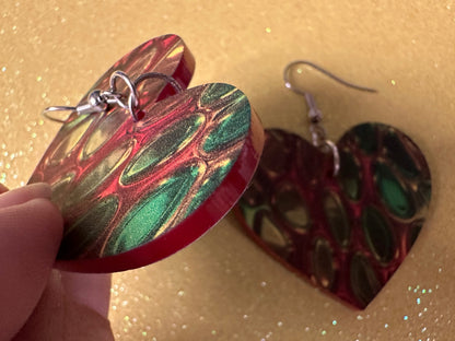 Faux Snake Skin Earrings: Laser Cut Acrylic Snake Skin, Reptile, Rainbow, Halloween, Fashion, Snake Scales, Boa, Best Gifts for Her/Him/Them