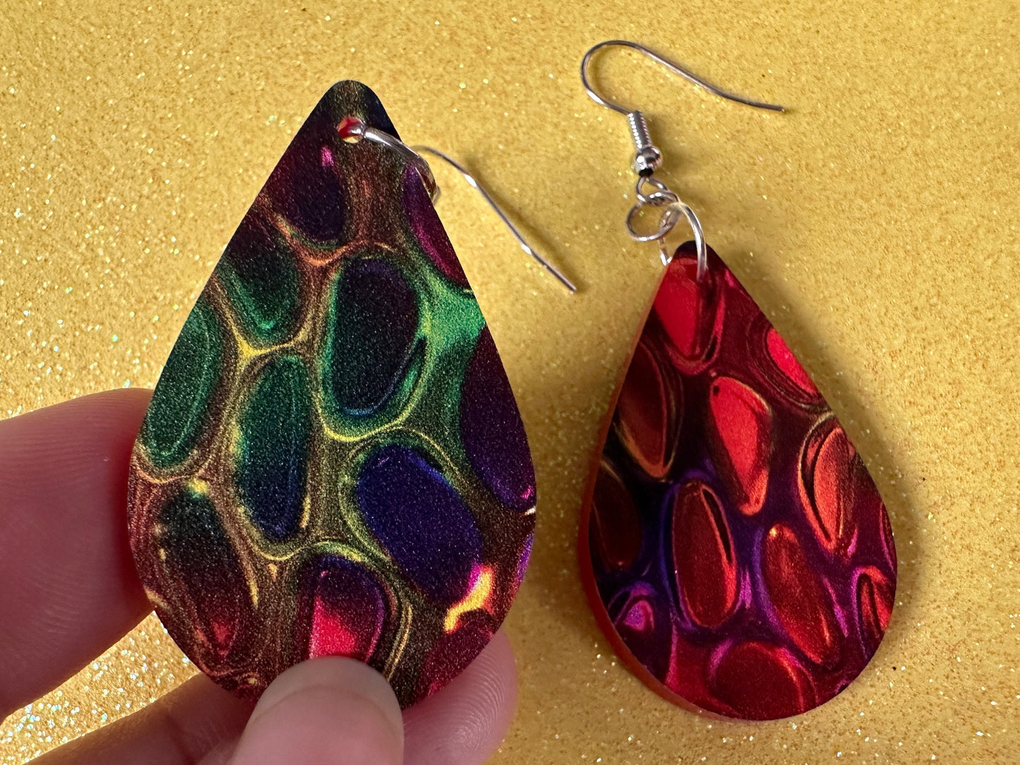 Faux Snake Skin Earrings: Laser Cut Acrylic Snake Skin, Reptile, Rainbow, Halloween, Fashion, Snake Scales, Boa, Best Gifts for Her/Him/Them