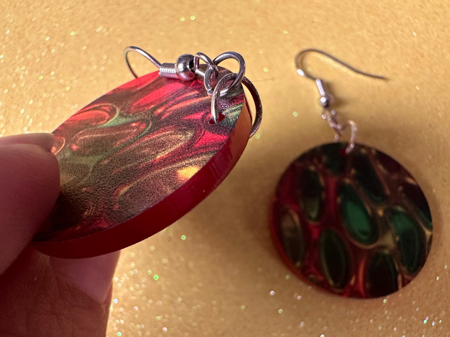 Faux Snake Skin Earrings: Laser Cut Acrylic Snake Skin, Reptile, Rainbow, Halloween, Fashion, Snake Scales, Boa, Best Gifts for Her/Him/Them