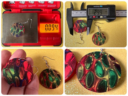 Faux Snake Skin Earrings: Laser Cut Acrylic Snake Skin, Reptile, Rainbow, Halloween, Fashion, Snake Scales, Boa, Best Gifts for Her/Him/Them