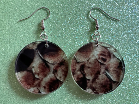 Faux Snake Skin Earrings: Laser Cut Acrylic Snakes, Reptile, Zoo, Nope Rope, Halloween, Novelty, Snake Scales, Boa, Gifts for Her/Him/Them