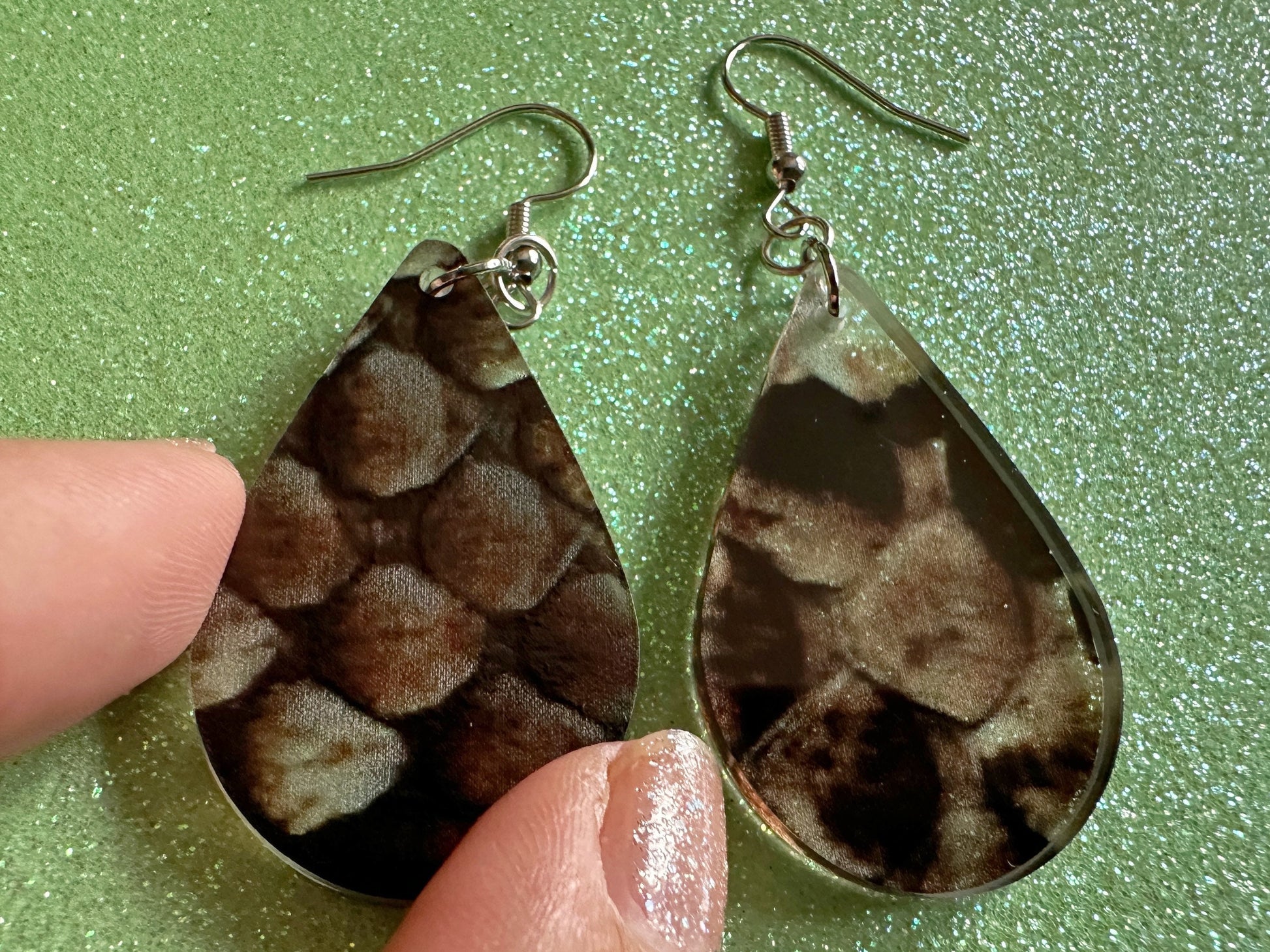Faux Snake Skin Earrings: Laser Cut Acrylic Snakes, Reptile, Zoo, Nope Rope, Halloween, Novelty, Snake Scales, Boa, Gifts for Her/Him/Them