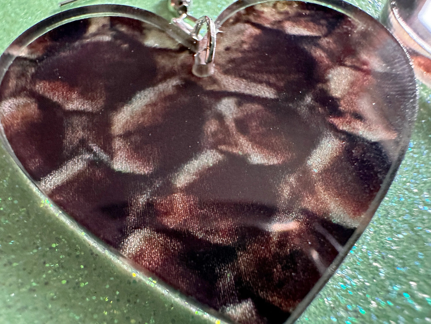 Faux Snake Skin Heart Earrings: Laser Cut Acrylic Snakes, Reptile, Zoo, Nope Rope, Halloween, Novelty, Snake Scales, Gifts for Her/Him/Them