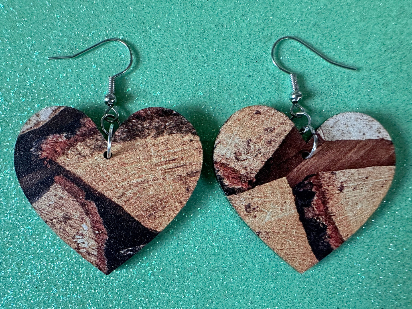 Faux Wood Earrings: Laser Cut Acrylic Imtation Wood, Wood Veneer, Wooden Earrings, Parquet, Logs, DIY, Tree, Wood, Gifts for Her/Him/Them