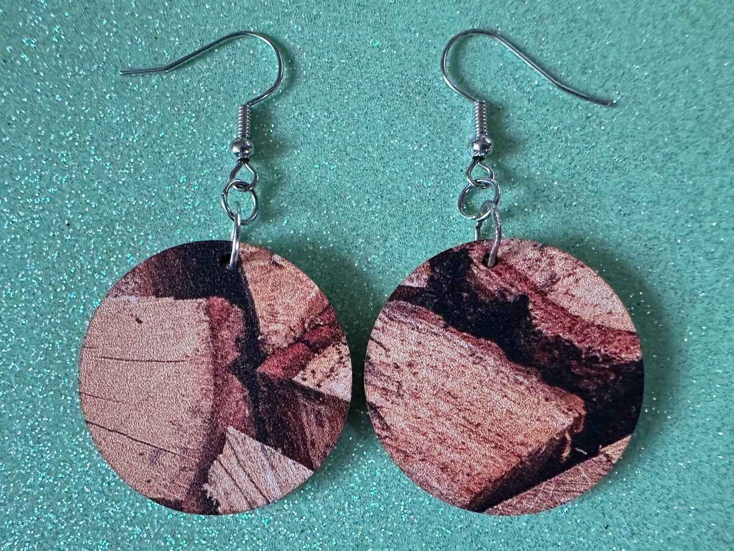 Faux Wood Earrings: Laser Cut Acrylic Imtation Wood, Wood Veneer, Wooden Earrings, Parquet, Logs, DIY, Tree, Wood, Gifts for Her/Him/Them