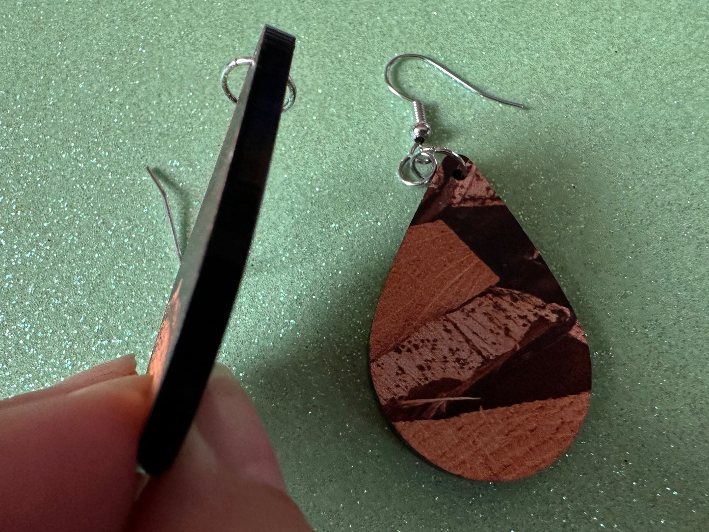 Faux Wood Earrings: Laser Cut Acrylic Imtation Wood, Wood Veneer, Wooden Earrings, Parquet, Logs, DIY, Tree, Wood, Gifts for Her/Him/Them