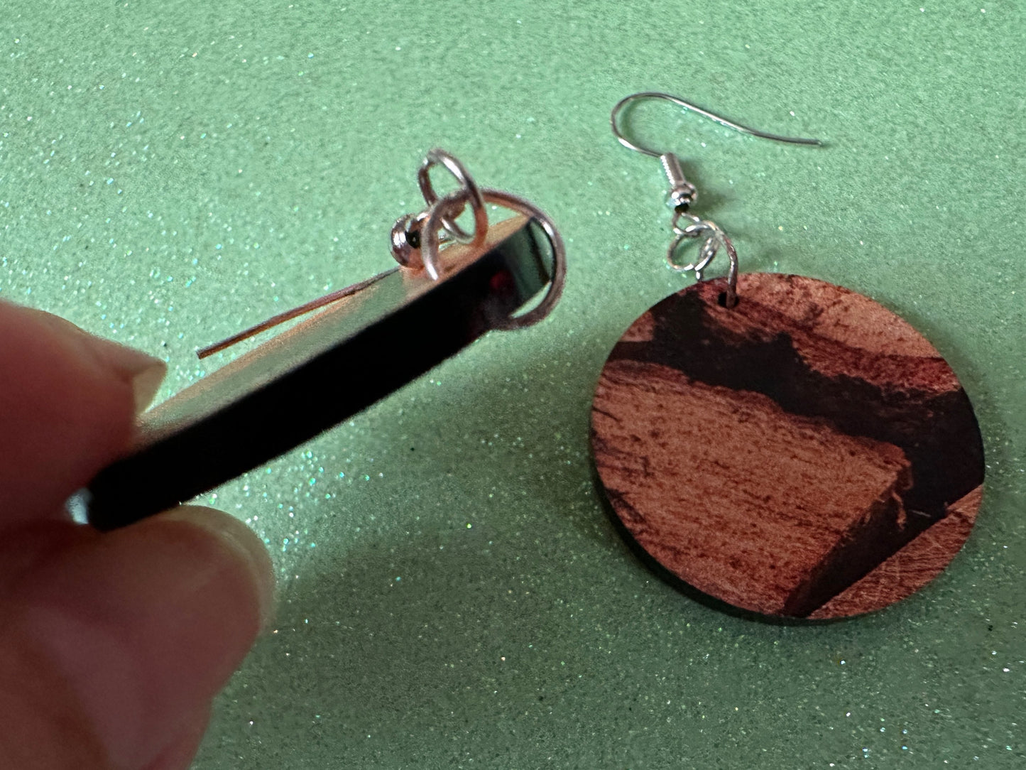Faux Wood Earrings: Laser Cut Acrylic Imtation Wood, Wood Veneer, Wooden Earrings, Parquet, Logs, DIY, Tree, Wood, Gifts for Her/Him/Them