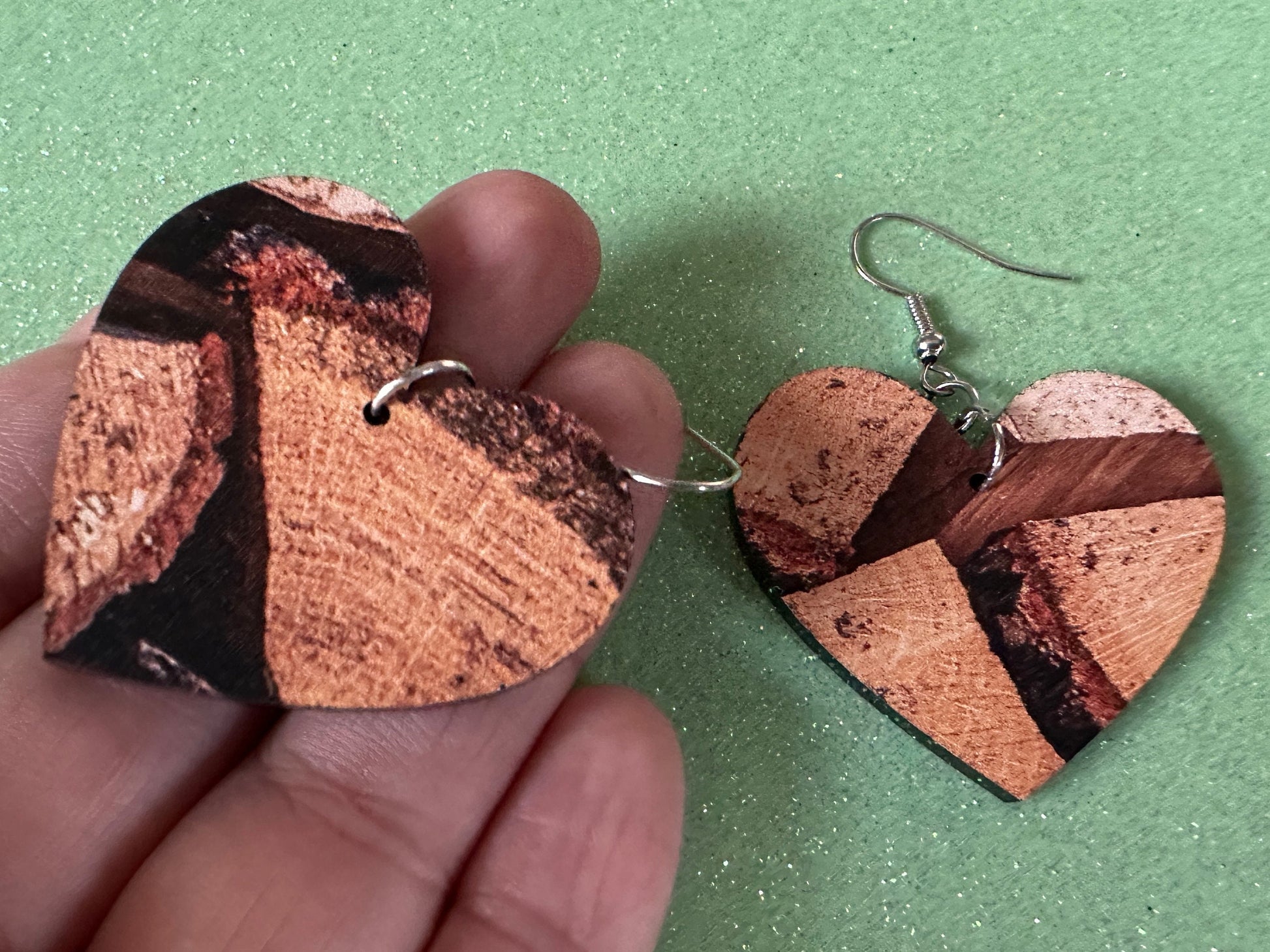 Faux Wood Earrings: Laser Cut Acrylic Imtation Wood, Wood Veneer, Wooden Earrings, Parquet, Logs, DIY, Tree, Wood, Gifts for Her/Him/Them