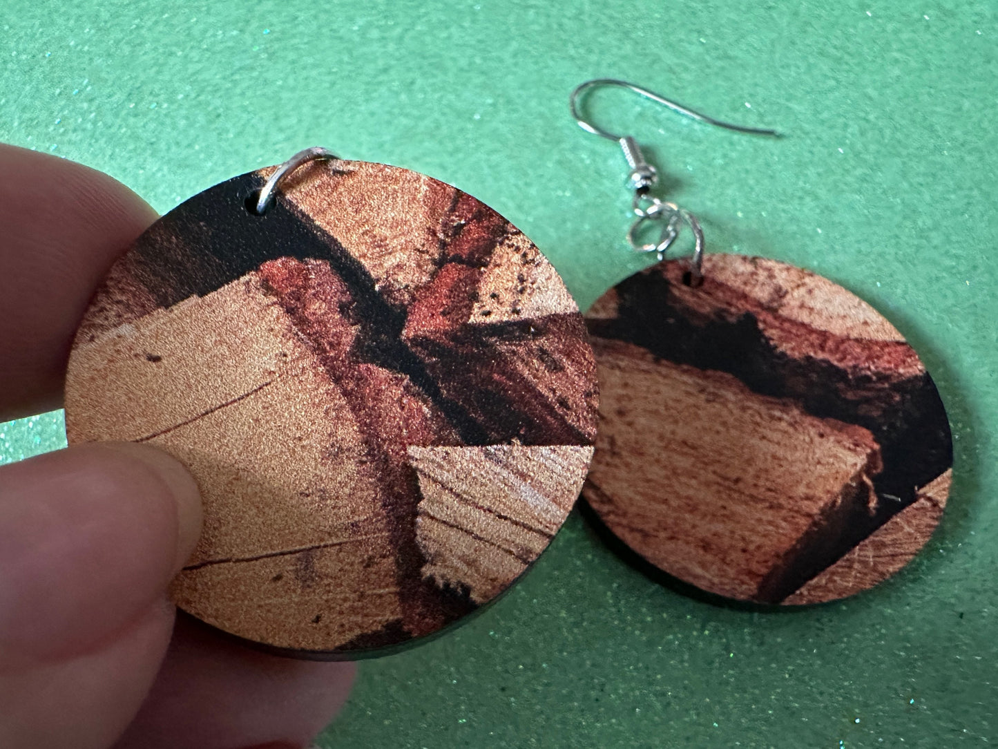 Faux Wood Earrings: Laser Cut Acrylic Imtation Wood, Wood Veneer, Wooden Earrings, Parquet, Logs, DIY, Tree, Wood, Gifts for Her/Him/Them