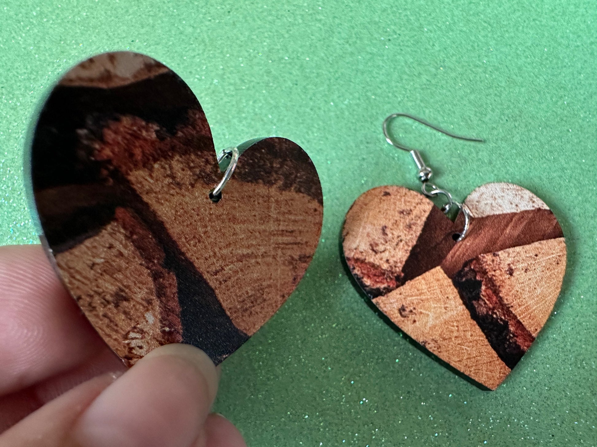 Faux Wood Earrings: Laser Cut Acrylic Imtation Wood, Wood Veneer, Wooden Earrings, Parquet, Logs, DIY, Tree, Wood, Gifts for Her/Him/Them