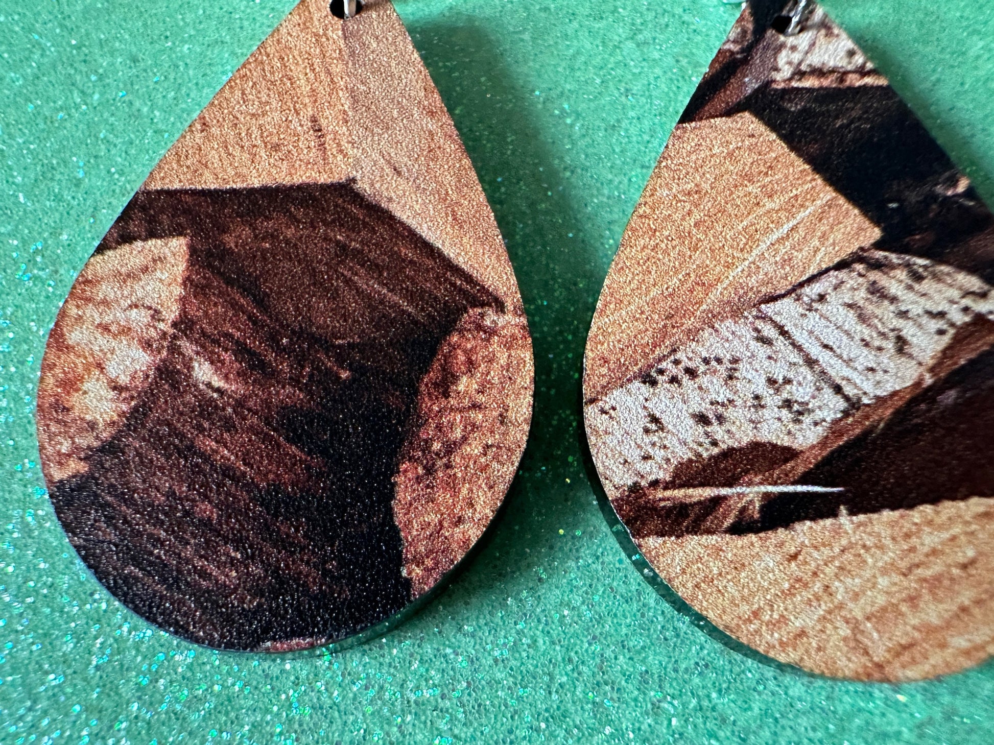 Faux Wood Earrings: Laser Cut Acrylic Imtation Wood, Wood Veneer, Wooden Earrings, Parquet, Logs, DIY, Tree, Wood, Gifts for Her/Him/Them