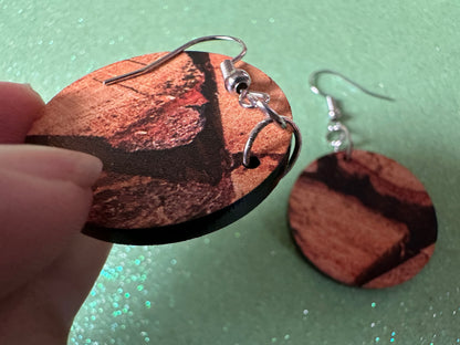 Faux Wood Earrings: Laser Cut Acrylic Imtation Wood, Wood Veneer, Wooden Earrings, Parquet, Logs, DIY, Tree, Wood, Gifts for Her/Him/Them