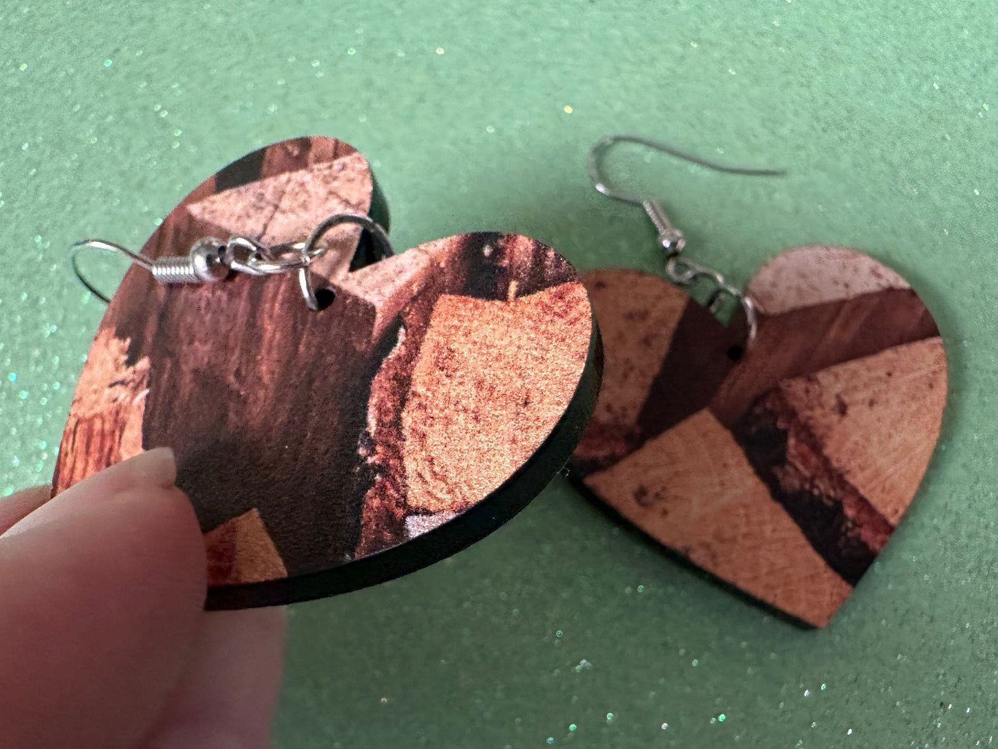 Faux Wood Earrings: Laser Cut Acrylic Imtation Wood, Wood Veneer, Wooden Earrings, Parquet, Logs, DIY, Tree, Wood, Gifts for Her/Him/Them