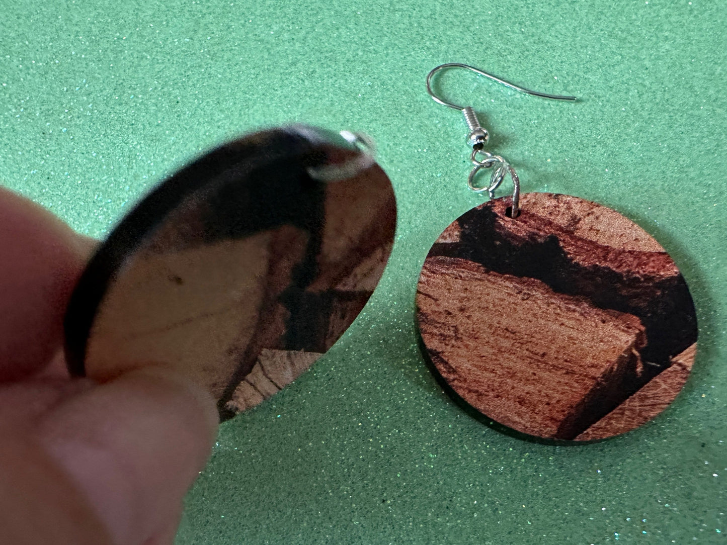 Faux Wood Earrings: Laser Cut Acrylic Imtation Wood, Wood Veneer, Wooden Earrings, Parquet, Logs, DIY, Tree, Wood, Gifts for Her/Him/Them