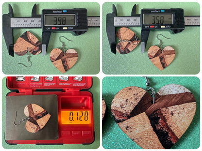 Faux Wood Earrings: Laser Cut Acrylic Imtation Wood, Wood Veneer, Wooden Earrings, Parquet, Logs, DIY, Tree, Wood, Gifts for Her/Him/Them