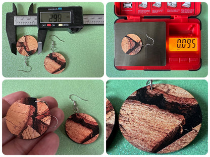 Faux Wood Earrings: Laser Cut Acrylic Imtation Wood, Wood Veneer, Wooden Earrings, Parquet, Logs, DIY, Tree, Wood, Gifts for Her/Him/Them