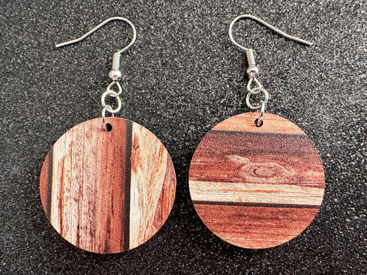 Faux Wood Earrings: Laser Cut Acrylic Imtation Wood, Wood Veneer, Wooden Earrings, Parquet, Remodel, DIY, Tree, Wood, Gifts for Her/Him/Them