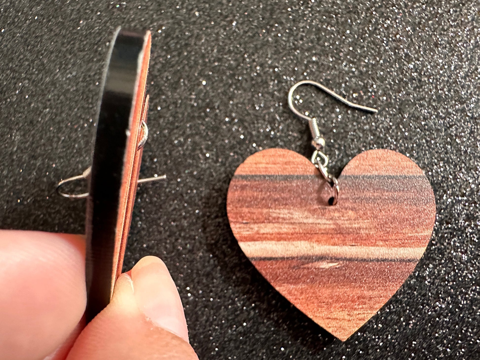 Faux Wood Earrings: Laser Cut Acrylic Imtation Wood, Wood Veneer, Wooden Earrings, Parquet, Remodel, DIY, Tree, Wood, Gifts for Her/Him/Them