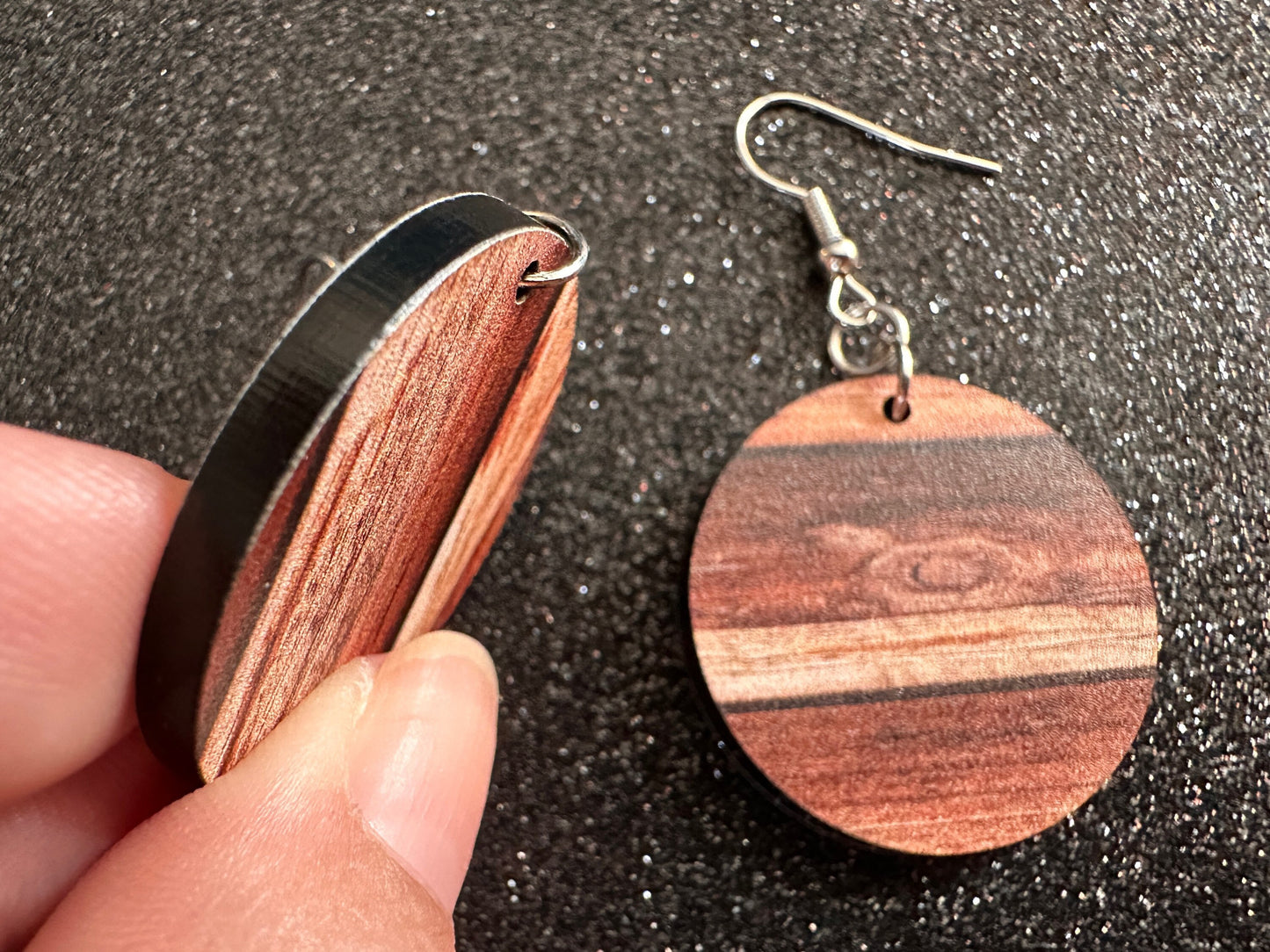 Faux Wood Earrings: Laser Cut Acrylic Imtation Wood, Wood Veneer, Wooden Earrings, Parquet, Remodel, DIY, Tree, Wood, Gifts for Her/Him/Them