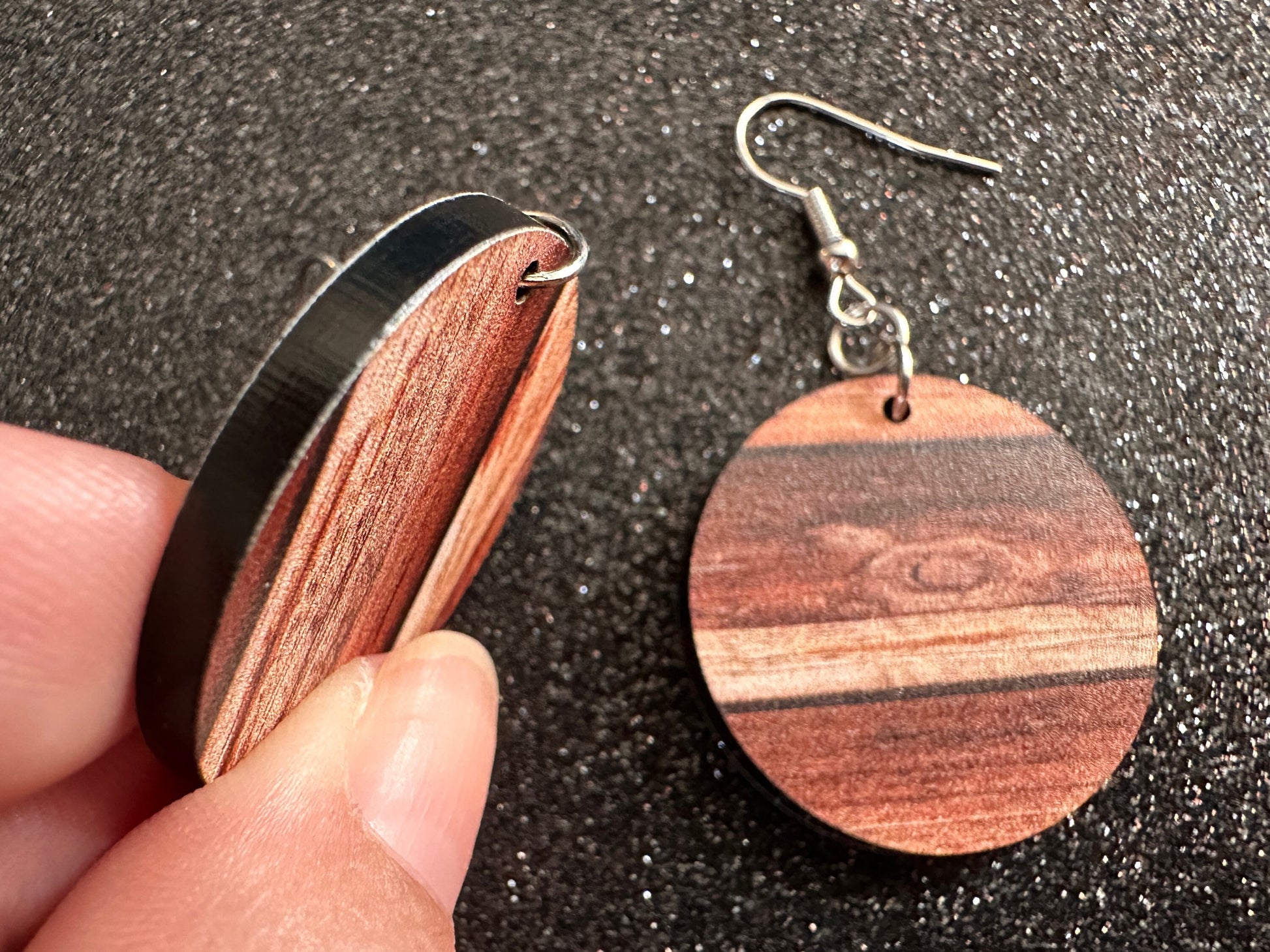 Faux Wood Earrings: Laser Cut Acrylic Imtation Wood, Wood Veneer, Wooden Earrings, Parquet, Remodel, DIY, Tree, Wood, Gifts for Her/Him/Them