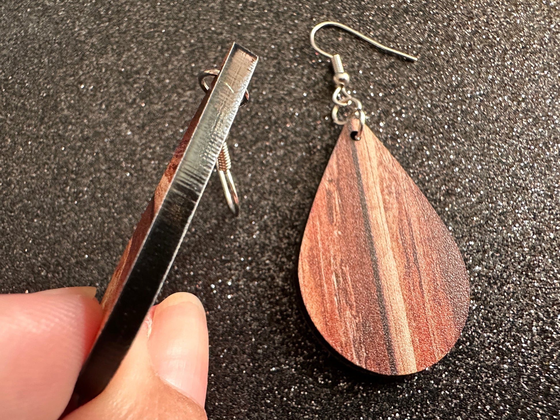 Faux Wood Earrings: Laser Cut Acrylic Imtation Wood, Wood Veneer, Wooden Earrings, Parquet, Remodel, DIY, Tree, Wood, Gifts for Her/Him/Them