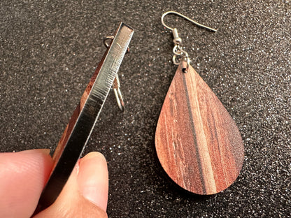 Faux Wood Earrings: Laser Cut Acrylic Imtation Wood, Wood Veneer, Wooden Earrings, Parquet, Remodel, DIY, Tree, Wood, Gifts for Her/Him/Them